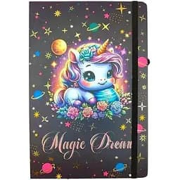 Блокнот на гумці Malevaro Магічні сни 761285ML 80 аркушів Фіолетовий