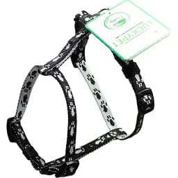 Нагрудник капроновый Lucky Pet Лапки, Н-образный, 20-29х28-37х1 см, черно-серый