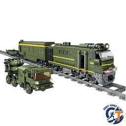 Конструктор ZIPP Toys Потяг DF2159 з рельсами Колір: зелений и