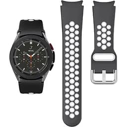 Перфорований ремінець для Samsung Galaxy Watch 7 - чорно-білий ширина кріплення 20мм силікон Watchbands Uniq (W48-01WB69935922)