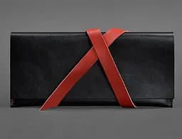 Кожаный женский тревел-кейс Voyager 1.0 черный с красным.