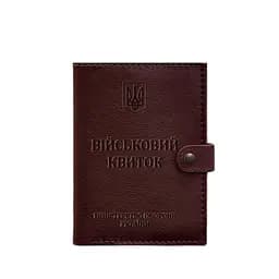 Шкіряна обкладинка-портмоне для військового квитка 15.0 бордова - мініатюра 6
