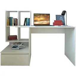 Стіл комп'ютерний Moreli Forte Erland 1450х1116х516 мм Білий (zg-s5-white)