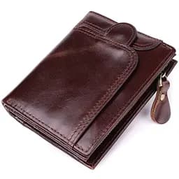 Вертикальный мужской кошелек из натуральной кожи Vintage s_15096 коричневый