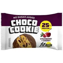 Протеїнове печиво FitWin Choco Cookie 25% Cranberry Cherry 10x40 г