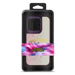 Кожаный чехол для Apple iPhone 14 Pro, Harder Snake Pattern, розовый, термополиуретан ТПУ + экокожа с текстурой змеиной кожи, панель, защита корпуса, противоударный, микрофибра, рамка вокруг камеры, защита всего корпуса, (ARM76809) - мініатюра 3