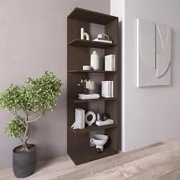 Книжная полка стеллаж Vays D-6 Венге Темный из 5 открытых секций ЛДСП 60x30x178 см для дома офиса гостиной