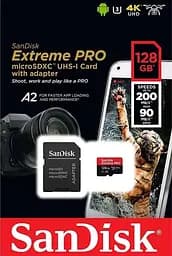 Картка пам'яті microSDXC SanDisk Extreme Pro A2 128 Gb (UHS-1 U3) V30 (R200MB/s W90MB/s) - мініатюра 2