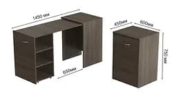 Стіл-тумба трансформер Смарт 1/2 Ferrum-decor 750x1450x600 ДСП Дуб Сонома Трюфель 16 мм (FRD-105078) - мініатюра 2