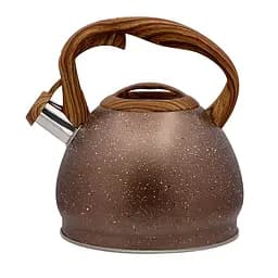 Чайник из нержавеющей стали со свистком и крышкой из бакелита 3 л ZB 14/3, Zauberg Коричневый 87743