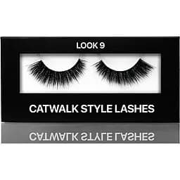 Накладні стрічкові вії Kodi Professional Catwalk style Look 9 на чорній основі-полосці в картонній коробці чорні