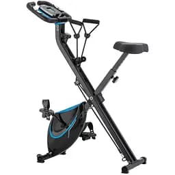 Велотренажер Gymtek FX600 магнітний складний з еспандерами синій