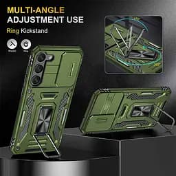 Ударостійкий чохол Camshield Army Ring для Samsung Galaxy S21 Оливковий / Army Green - мініатюра 3