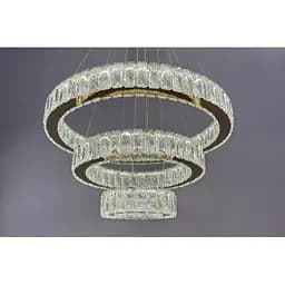 Люстра лед криштальна Linisoln 7201-F H 650+450+250 FG метал, кришталь LED 3 лампи