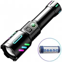 Аккумуляторный фонарь с флуоресцентной окраской 1143-TG PM10-TG 1x26650 Power Bank ЗП Type-C