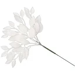 Декоративная искусственная ветка с глитером Белый 29 см