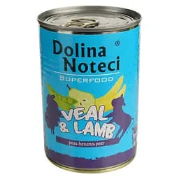 Влажный корм для собак Dolina Noteci Superfood с мясом телятины и ягненка 400 г