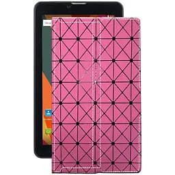 Чохол StatusCASE з екошкіри для планшету Bravis NB753 3G Рожевий ромб