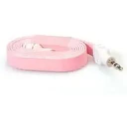 Шнур 3.5 стереоштекер 3.5 стерео плоский gold 1 м рожевий