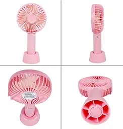 Ручний портативний вентилятор Portable Mini Fan X9 на акумуляторі з ручкою міні вентилятор USB Рожевий - мініатюра 2