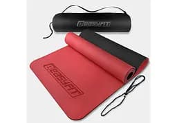 Коврик для йоги и фитнеса EasyFit TPE+TC 6 мм двухслойный + Чехол красный с черным (EF-1924s-RB)