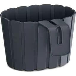 Горшок для цветов Prosperplast Boardee Hook овальный навесной, 200 мм, антрацит (25722-433)