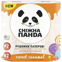 Паперові рушники 2 шари Сніжна панда ароматизовані Світ Карамель 2 шт. 