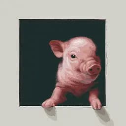 Комплект картин за номерами Riviera Blanca Віконце. Рожеві поросята (ITR-025) 2 шт в наборі