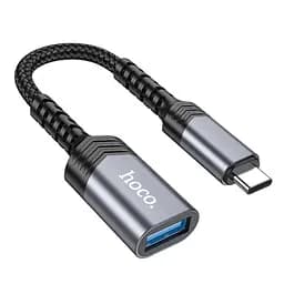 Перехідник Hoco UA24 Type-C male to USB female 3.0 Metal gray