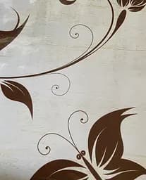 Вінілова наклейка на холодильник 3Д Намальована квітка плівка Квіти Бежева 65х200 см Happy Pocket Z184984 - мініатюра 5