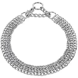 Нашийник-мартингал напівзашморг для собак Sprenger Triple Row Martingale 3-рядна плоска ланка 2мм, хромована сталь