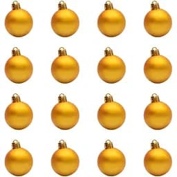 Набір ялинкових куль 16 шт D4 см золотистий матовий пластик (250850)
