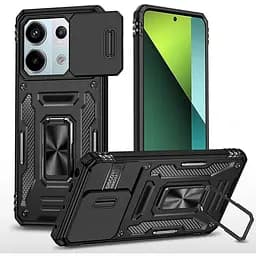 Ударостійкий чохол Epik Camshield Army Ring для Xiaomi Poco X6 Pro Чорний / Black