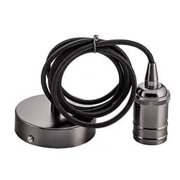 Винтажный металлический патрон Черный Графит Ретро патрон 1М шнур в черном шелке ТМ LUMANO