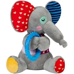 Игрушка для собак GiGwi Plush Friendz Слоненок с кольцом и пищалкой 16 см