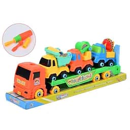 Конструктор на шурупах, трейлер, 39 см, машинки от 10 см блистер, 43x15x10 см (в ассортименте)