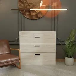 Комод Еверест Соната-1 на 3 ящики 80х38х75 см Дуб Крафт білий (DTM-2693)