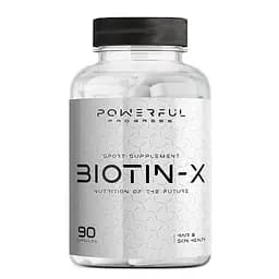 Біотин Powerful Progress Biotin-X 5000 mcg, 90 капсул для підтримки шкіри, волосся та нігтів.