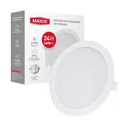 Врізний світлодіодний світильник 1-RDL-2441-IP MAXUS RDL 24W 4100K IP44