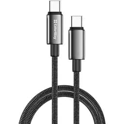 Кабель ColorWay USB Type-C - USB Type-C (M/M), zinc alloy braided, 5А, 2 м, Black (CW-CBPDCC099-BK)