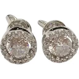 Золотые серьги-пуссеты Favoritum с фианитами. 211358_2Б