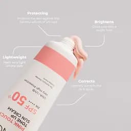 Сонцезахисний крем для обличчя Sinoz Pink Touch Tone Up SPF50+ для вирівнювання тону 50 мл - мініатюра 3