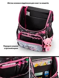 Ортопедичний шкільний рюкзак (ранець) School Standard 3 в 1 для дівчинки 570 гр 14,5 літрів Чорний з рожевим - мініатюра 4