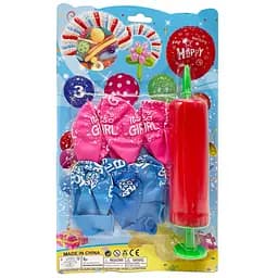 Набір Повітряних кульок "It's a girl/It's a boy" MK5478 насос, 6 шт, на аркуші Червоний