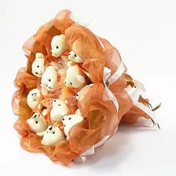 Букет из мягких игрушек 11 мишек 5283IT терракотовый.