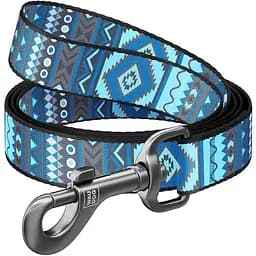 Поводок для собак Waudog Nylon нейлоновый, рисунок "Этно синий"