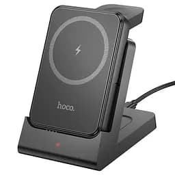 Power bank Hoco J149 3в1 5000mAh магнитный с функцией беспроводной зарядки черный