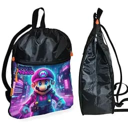 Рюкзак-мешок для обуви,спортивной формы Супер Марио "Super Mario" детская сумка для сменки (01325)