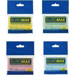 Блок паперу для нотаток Buromax Pastel з клейким шаром 76х51 мм 100 аркушів в асортименті (BM.2311-99)