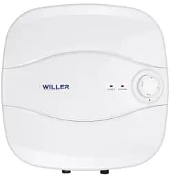 Водонагрівач Willer PA15R New optima mini, White, 1500W, 15л, мокрий ТЕН, вертикальний, механічне керування, над мийкою, квадратний, подача води знизу, зовнішній терморегулятор, D, 38.9x38.9х30.1см